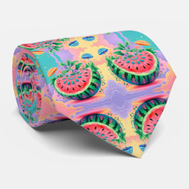 Kleurrijke watermeloen voor Vaderdag Stropdas