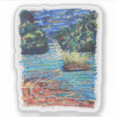 kleurrijke waterval sticker (Voorkant)