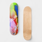 Kleurrijke Waterverf Abstract Dd Brand Skateboard (Voorkant)