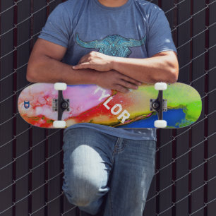 Kleurrijke Waterverf Abstract Dd Brand Skateboard