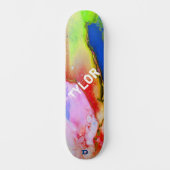 Kleurrijke Waterverf Abstract Dd Brand Skateboard (Voorkant)