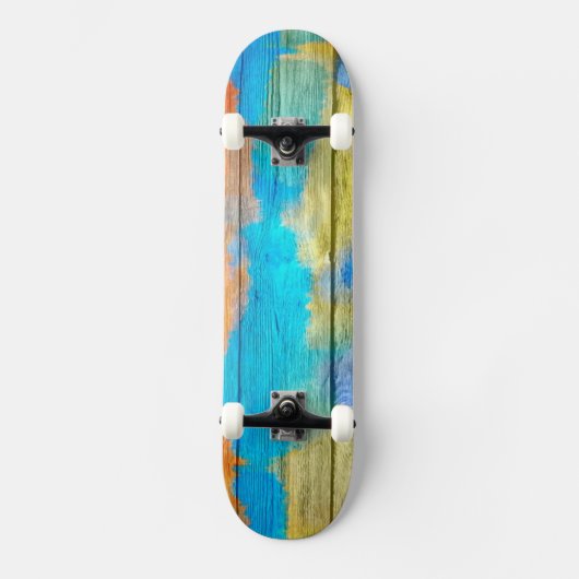 Kleurrijke Waterverf Abstract hout 3 Skateboard (Voorkant)