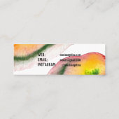 Kleurrijke waterverf abstracte kunst zwaait rood g mini visitekaartje (Achterkant)