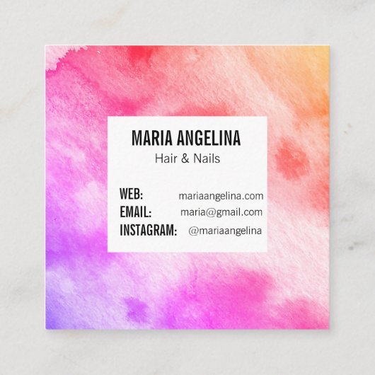 Kleurrijke waterverf abstracte kunstroze perziken kortingskaartje (Achterkant)