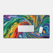 Kleurrijke Waterverf Abstracte werveling Bureaumat (Keyboard & Muis)