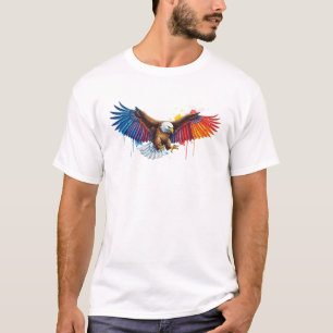 Kleurrijke Waterverf Adelaar met Uitgespreide Vleu T-shirt