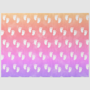 Kleurrijke Waterverf Baby shower voetafdrukpatroon Tissuepapier