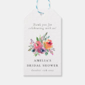 Kleurrijke Waterverf Bloem Bruiloft Aangepast Cadeaulabel (Voorkant)