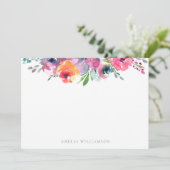 Kleurrijke Waterverf Bloem Bruiloft Feest  Bedankkaart (Staand voorkant)