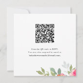 Kleurrijke Waterverf Bloemen Baby shower QR Code Kaart (Achterkant)
