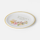 Kleurrijke Waterverf Bloemen Brunch Bubble Shower Papieren Bordje (Gekanteld)