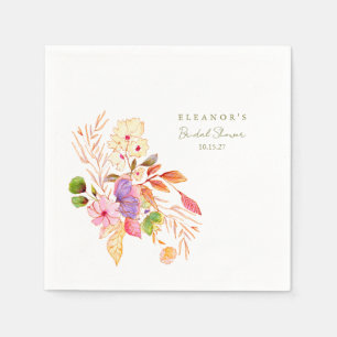 Kleurrijke Waterverf Bloemen Brunch Bubble Shower Servet