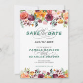 Kleurrijke waterverf bloemen en kalligrafie kaart (Voorkant)