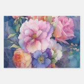 Kleurrijke Waterverf Bloemen Geschenkverpakking Pa Inpakpapier Vel (Voorkant 2)