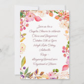 Kleurrijke Waterverf Bloemen Script Koppels Douche Kaart (Voorkant)