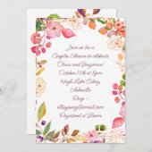 Kleurrijke Waterverf Bloemen Script Koppels Douche Kaart (Voorkant / Achterkant)