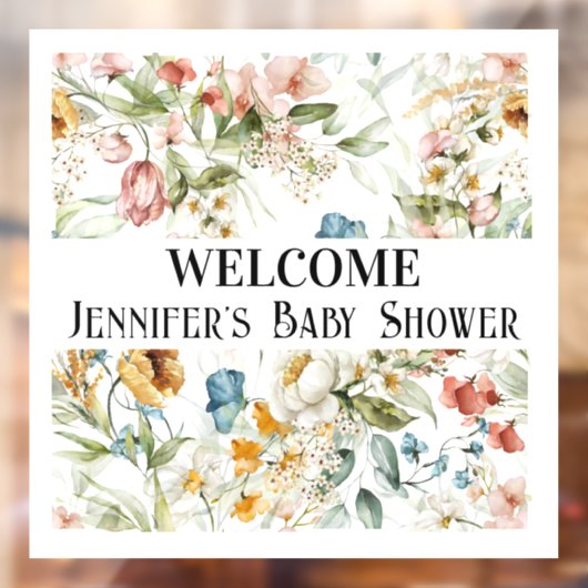 Kleurrijke Waterverf Bloemen Venster Cling Raamsticker (Vel 2)