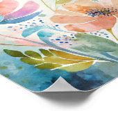 Kleurrijke waterverf bloemenkunst poster (Hoek)