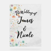 Kleurrijke Waterverf Bloemenvlinder bruiloft Acryl Bord (Voorkant)