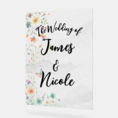 Kleurrijke Waterverf Bloemenvlinder bruiloft Acryl Bord (Hoek)