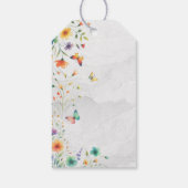 Kleurrijke Waterverf Bloemenvlinder bruiloft Cadeaulabel (Achterkant)