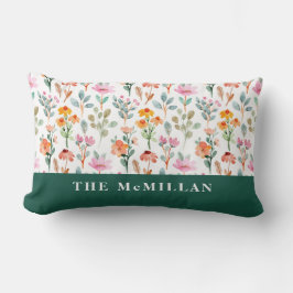 Kleurrijke waterverf bloemmotief roze Kussen