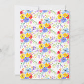Kleurrijke Waterverf Bloemrijke Lente Trouwfeest Kaart (Achterkant)