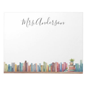 Kleurrijke Waterverf Boeken Docent Naam Notitieblok