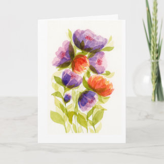 Kleurrijke waterverf botanische kunst kaart