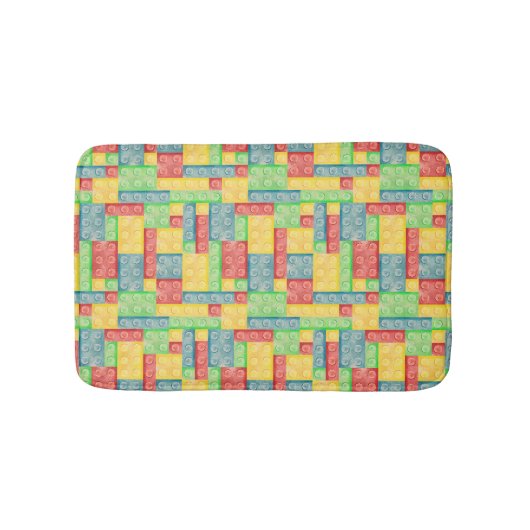 Kleurrijke Waterverf bouwstenen Badmat (Voorkant)