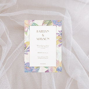 Kleurrijke Waterverf bruiloft Kaart