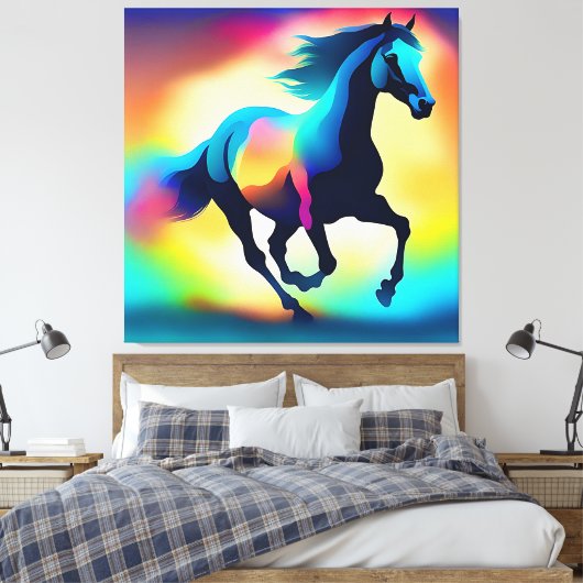 Kleurrijke waterverf canvas afdruk (Insitu (Slaapkamer))