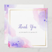 Kleurrijke Waterverf Dank u kaart (Voorkant / Achterkant)