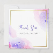 Kleurrijke Waterverf Dank u kaart (Voorkant)