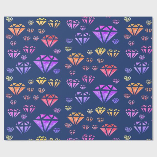 Kleurrijke Waterverf Diamonds Patter Wrapping Papi Cadeaupapier (Vlak)