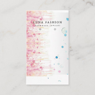 Kleurrijke Waterverf Earring & Ketting Display Contactkaartje