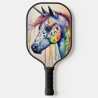 Kleurrijke Waterverf Eenhoorn Pickleball Paddle