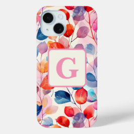 Kleurrijke Waterverf Eucalyptus Bladeren monogram