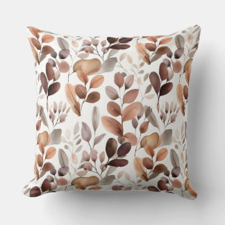 Kleurrijke Waterverf Eucalyptus Leaves Rustic Boho Kussen