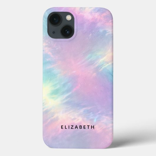 Kleurrijke Waterverf Faux Holographic Opal Stone Case-Mate iPhone Case (Achterkant)