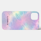 Kleurrijke Waterverf Faux Holographic Opal Stone Case-Mate iPhone Case (Achterkant (horizontaal))