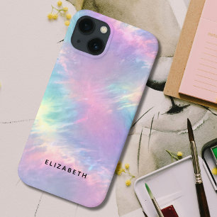 Kleurrijke Waterverf Faux Holographic Opal Stone iPhone 13 Hoesje