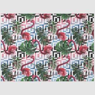 Kleurrijke Waterverf Flamingo serie ontwerp 12 Tissuepapier