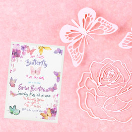 Kleurrijke waterverf Floral Butterfly Baby shower Kaart