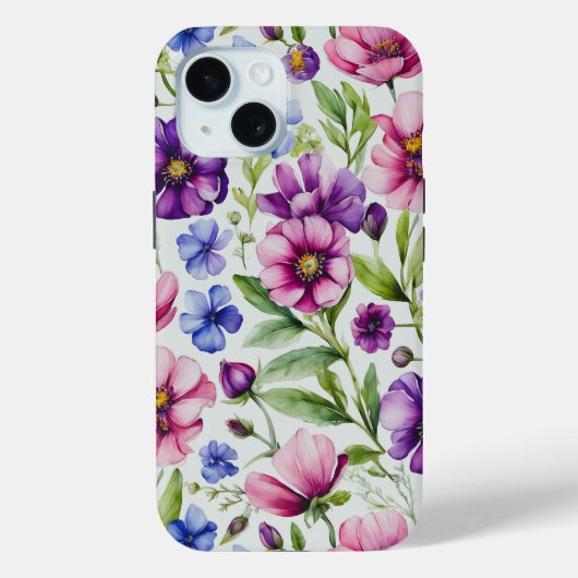Kleurrijke Waterverf Floral Case-Mate iPhone Case (Achterkant)
