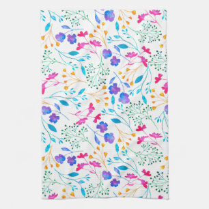 Kleurrijke Waterverf Floral Kitchen Tea Towel Theedoek