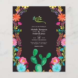 Kleurrijke Waterverf Floral Mexican Fiesta Wedding Flyer