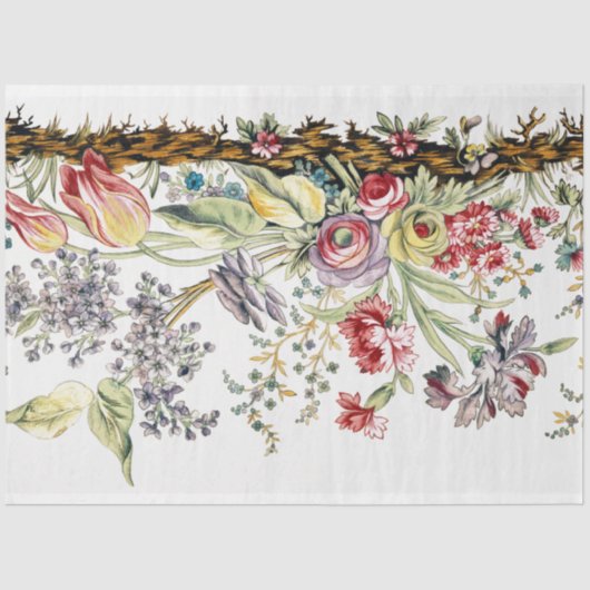Kleurrijke  Waterverf Floral Tissuepapier (Voorkant)