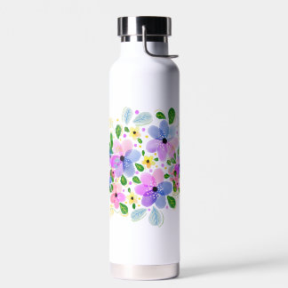 Kleurrijke Waterverf Floral Waterfles