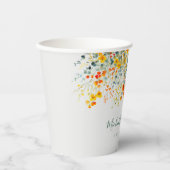 Kleurrijke Waterverf Floral Wedding Papieren Bekers (Voorkant)